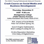 Crash Course on Social Media and Business Development, Greater Silver Spring Chamber of Commerce, Thurs 11/9