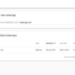 Google Search Console sitemap submission screen shot