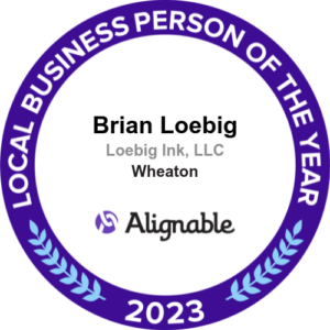Brian Loebig Alignable Local Business Person of the Year badge 2023