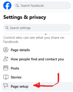 Facebook settings & privacy screen
